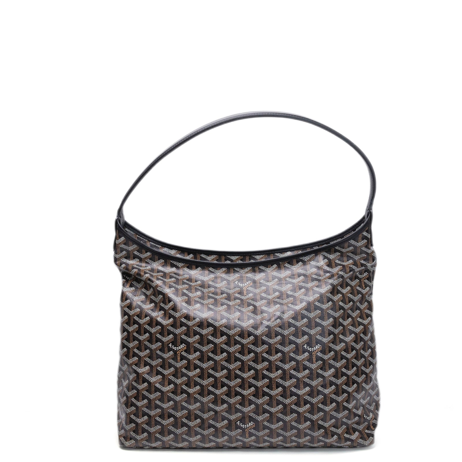 GOYARD BOHEME HOBO BAG BLACK CALFSKIN LEATHER CANVAS SHW