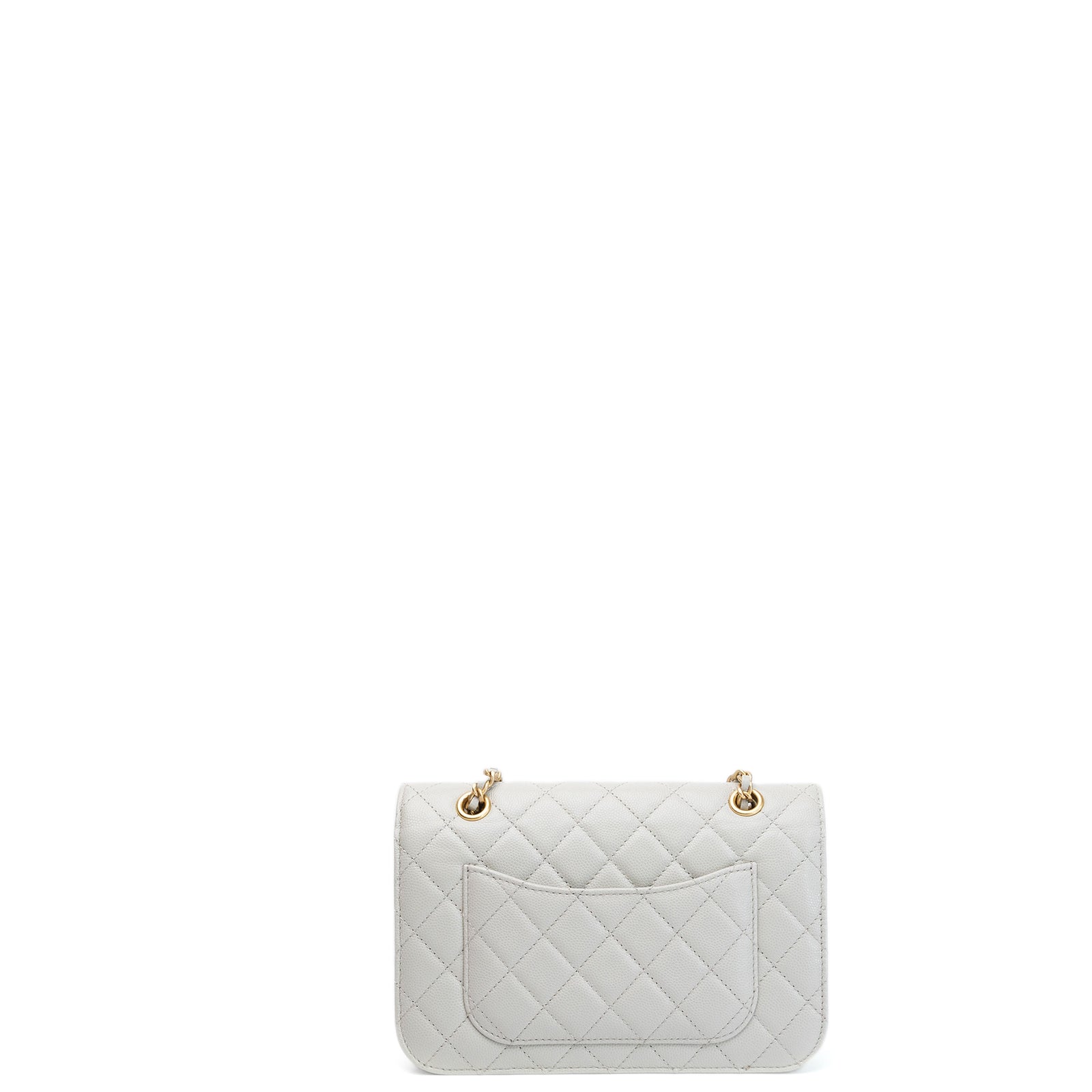 CHANEL 25B CC MINI FLAP BAG PALE SAGE GREEN CAVIAR LEATHER GHW (MICROCHIP)