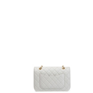 CHANEL 25B CC MINI FLAP BAG PALE SAGE GREEN CAVIAR LEATHER GHW (MICROCHIP)