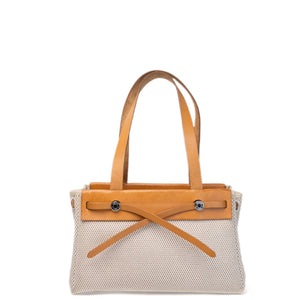 HERMES HERBAG CABAS TOILE CANVAS / VACHE LEATHER SHW