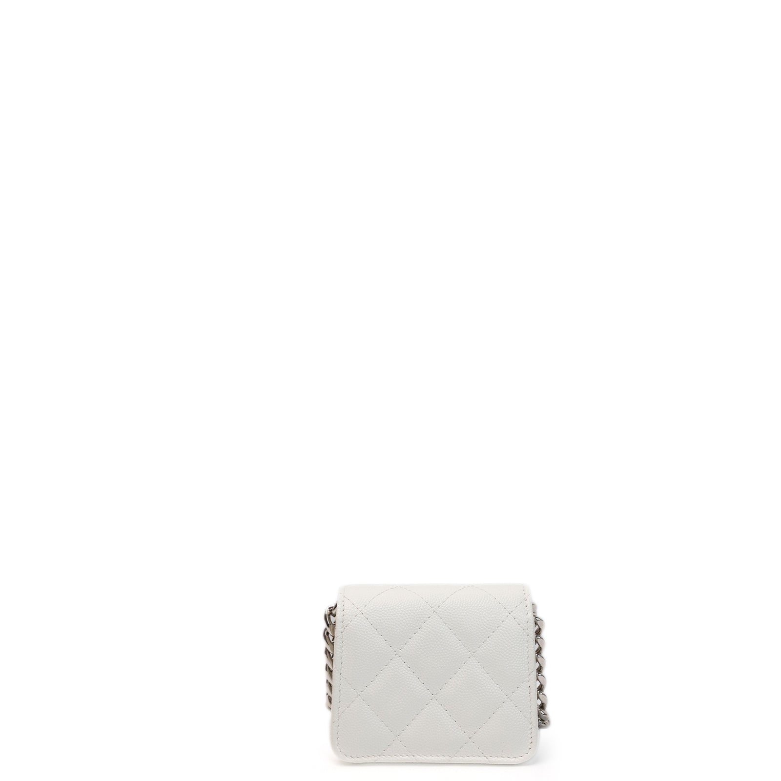 CHANEL CC MINI BAG WHITE CALFSKIN SHW