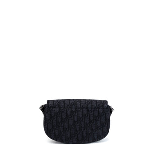 CHRISTIAN DIOR SADDLE SMALL MESSENGER BAG BLACK OBLIQUE JACQUARD / GRAINED CALFSKIN MULTICOLOUR HARDWARE