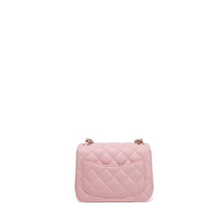 CHANEL MINI SQUARE FLAP BAG LAMBSKIN LIGHT PINK LGHW (MICROCHIP)