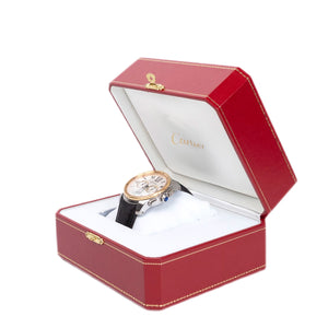CARTIER CALIBRE DE CARTIER 42MM CHRONOGRAPH STAINLESS STEEL WATCH 18K ROSE GOLD