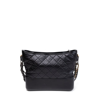 CHANEL GABRIELLE HOBO BAG BLACK CALFSKIN LEATHER MULTICOLOUR HARDWARE