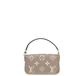 LOUIS VUITTON NANO DIANE BICOLOUR MONOGRAM EMPREINTE LEATHER TOURTERELLE BEIGE /  CREAM GHW (MICROCHIP)