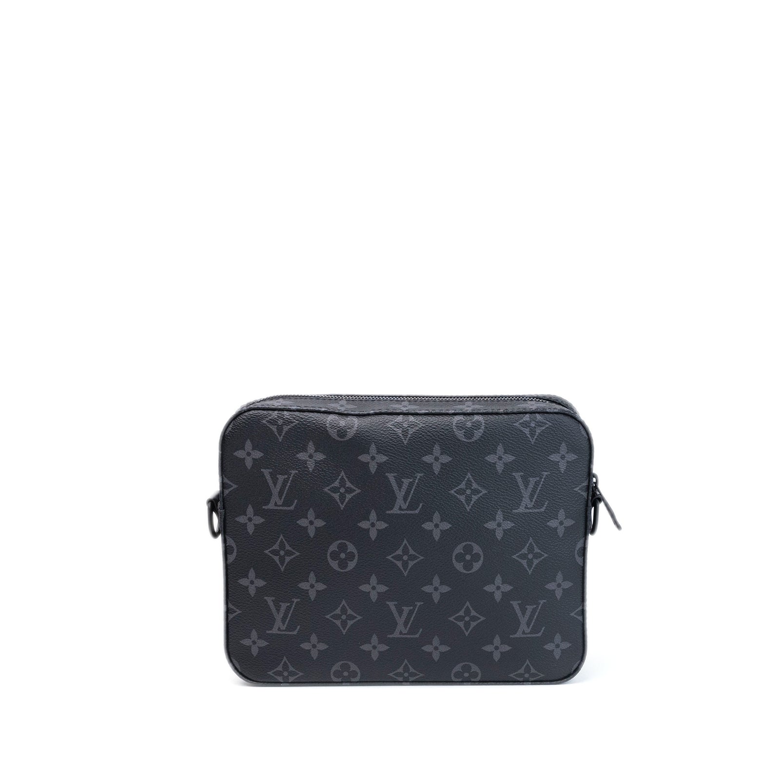 LOUIS VUITTON STEAMER MESSENGER MONOGRAM ECLIPSE BLACK HARDWARE (MICROCHIP)
