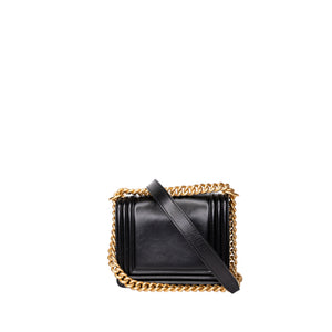CHANEL 22C MINI BOY BAG CALFSKIN LEATHER GHW(MICROCHIP)