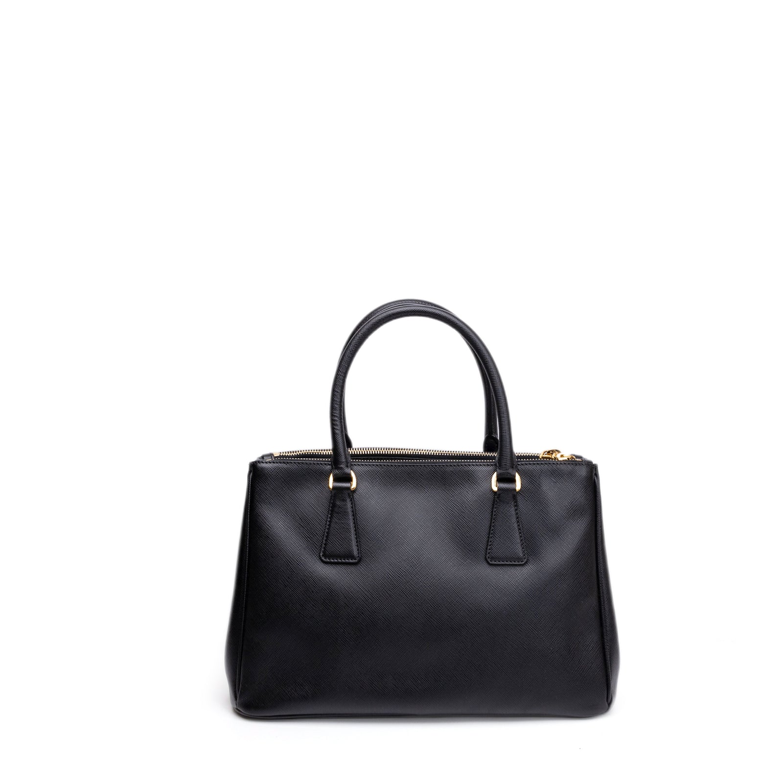 PRADA SMALL SAFFIANO LEATHER TOTE BAG BLACK GHW