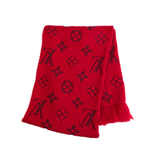 LOUIS VUITTON LOGOMANIA SCARF WOOL / SILK RED