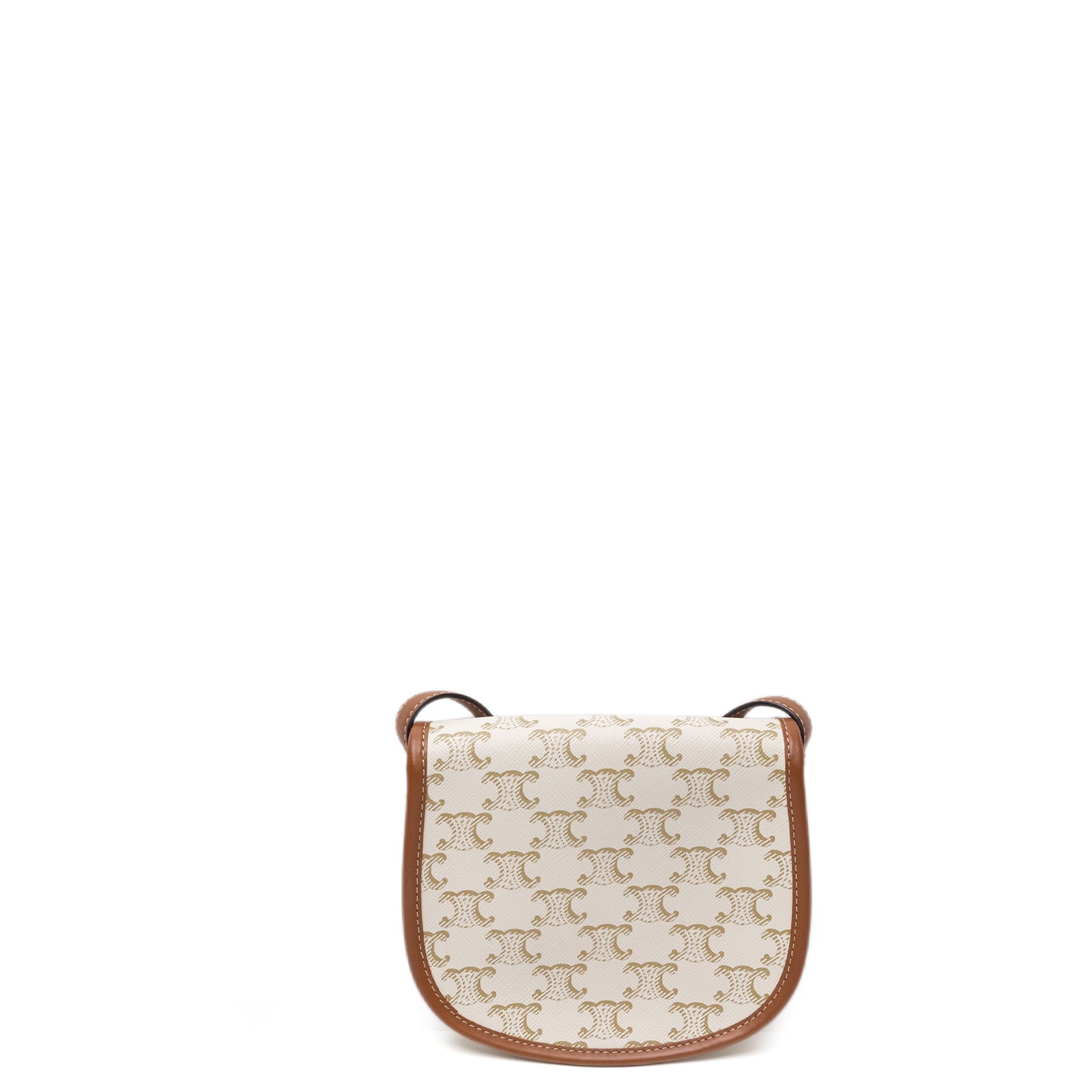 CELINE MINI BESACE TRIOMPHE CANVAS/ CALFSKIN WHITE GHW