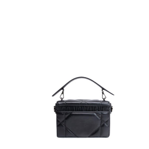 CHRISTIAN DIOR 30 MONTAIGNE CHAIN TOP HANDLE BAG BLACK LAMBSKIN LEATHER DARK SHW