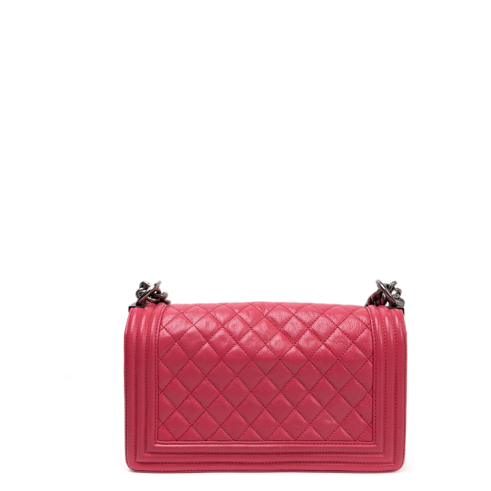CHANEL MEDIUM LEBOY PINK CALFSKIN LEATHER MULTICOLORED HARDWARE