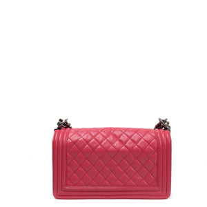 CHANEL MEDIUM LEBOY PINK CALFSKIN LEATHER MULTICOLORED HARDWARE