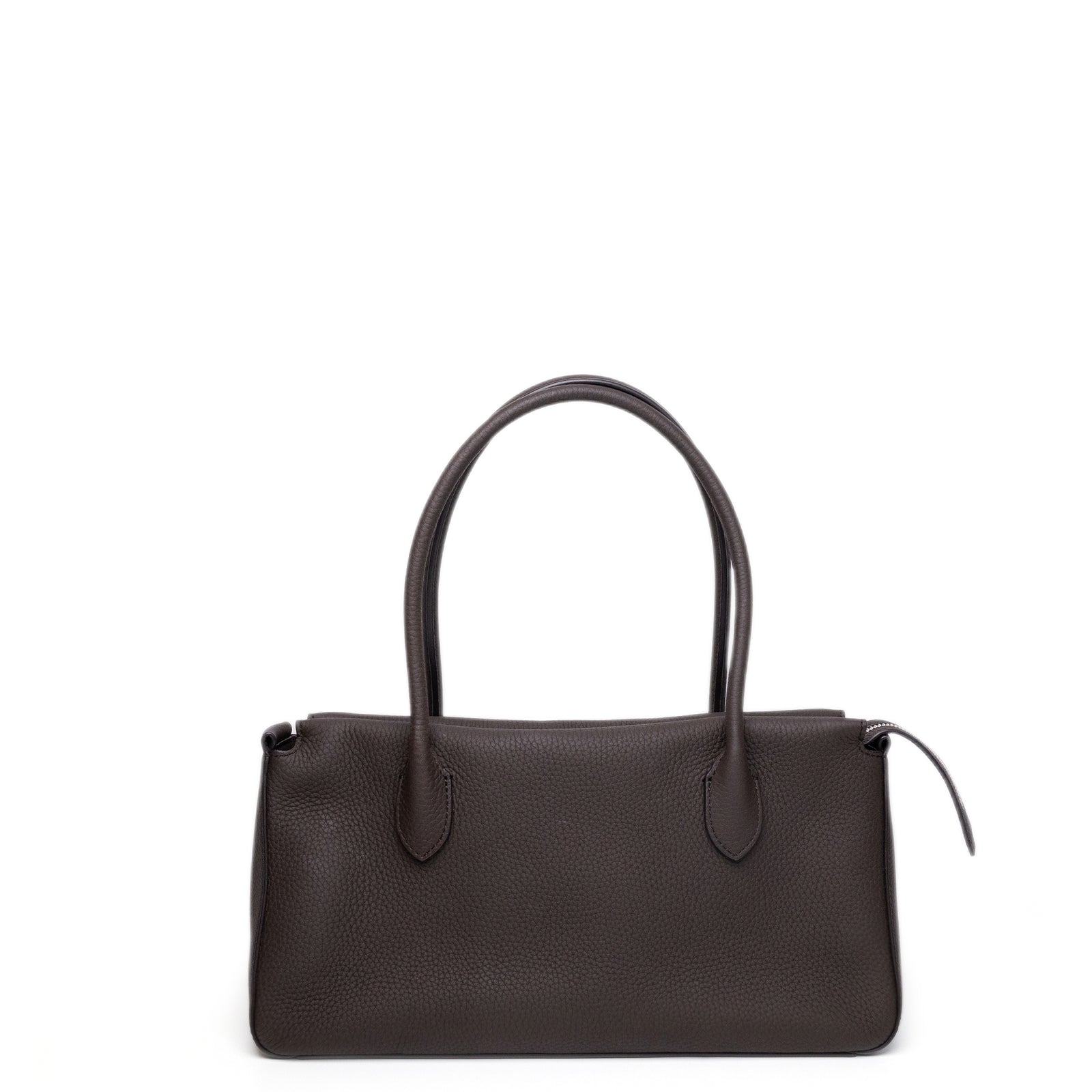 THE ROW TOP HANDLE ESPRESSO CALFSKIN LEATHER SHW