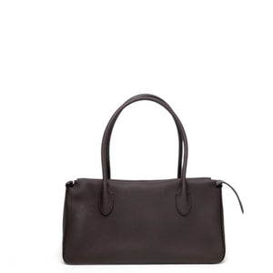 THE ROW TOP HANDLE ESPRESSO CALFSKIN LEATHER SHW