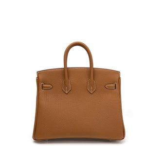 HERMES BIRKIN 25 GOLD TOGO SHW STAMP K