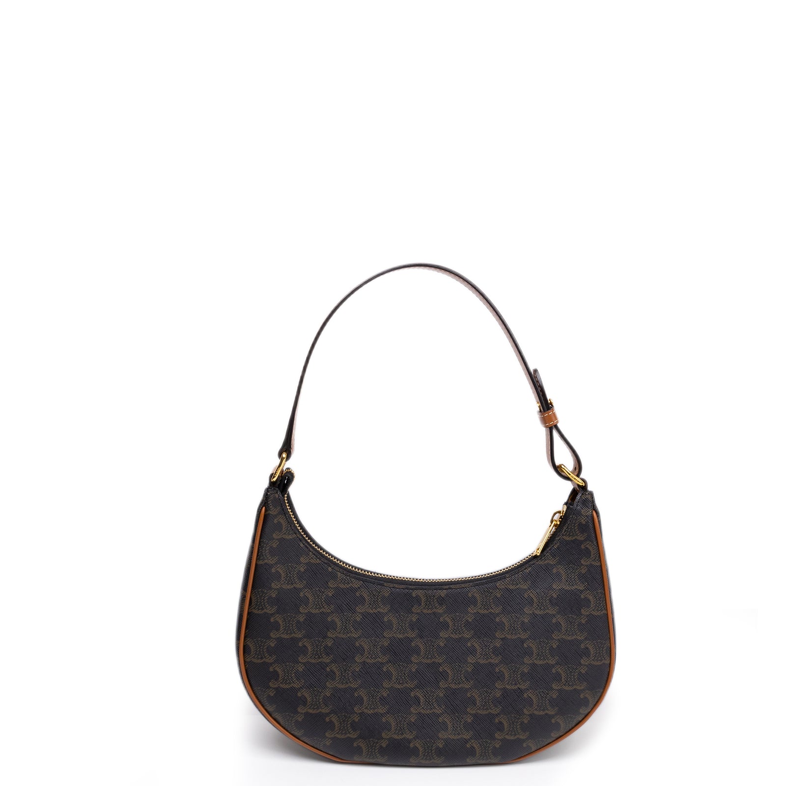 CELINE MEDIUM AVA BAG TRIOMPHE CANVAS / CALFSKIN BROWN GHW