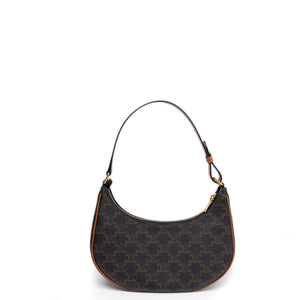 CELINE MEDIUM AVA BAG TRIOMPHE CANVAS / CALFSKIN BROWN GHW