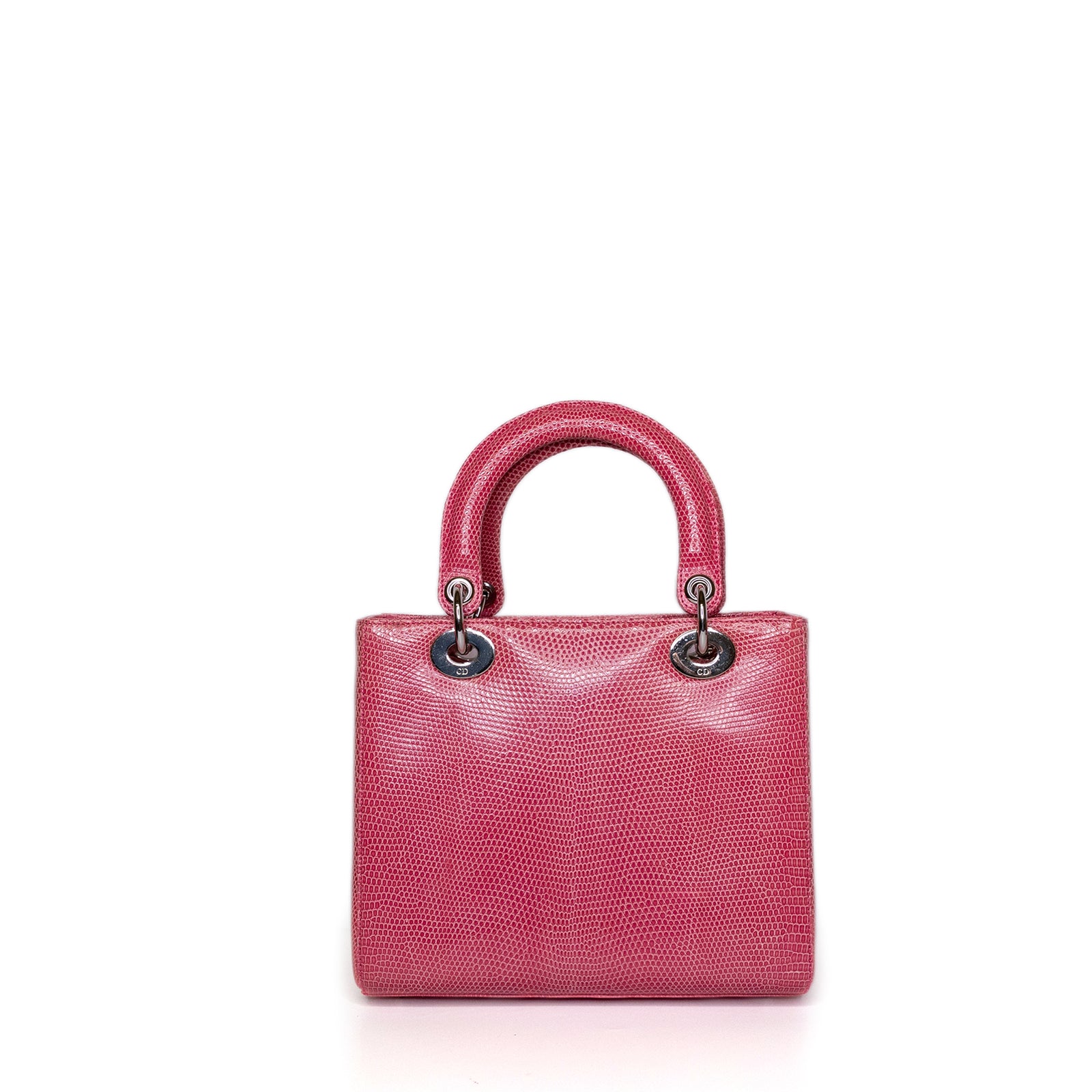 CHRISTIAN DIOR MEDIUM LADY DIOR LIZARD PINK CRYSTAL SHW