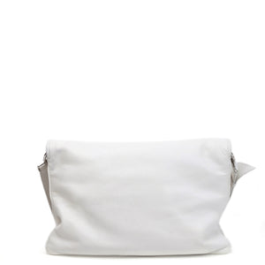 BALENCIAGA SOFT FLAP BAG WHITE CALFSKIN LEATHER SHW
