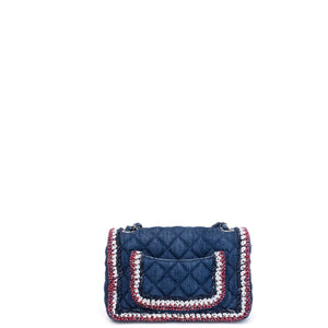 CHANEL DENIM MINI FLAP BAG BLUE WITH TWEED SHW