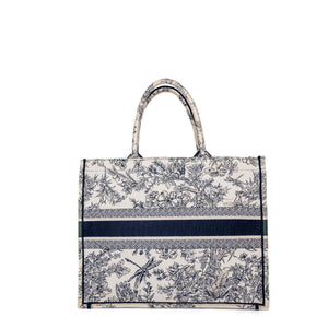CHRISTIAN DIOR LARGE BOOK TOTE TOILE DE JOUY EMBROIDERY