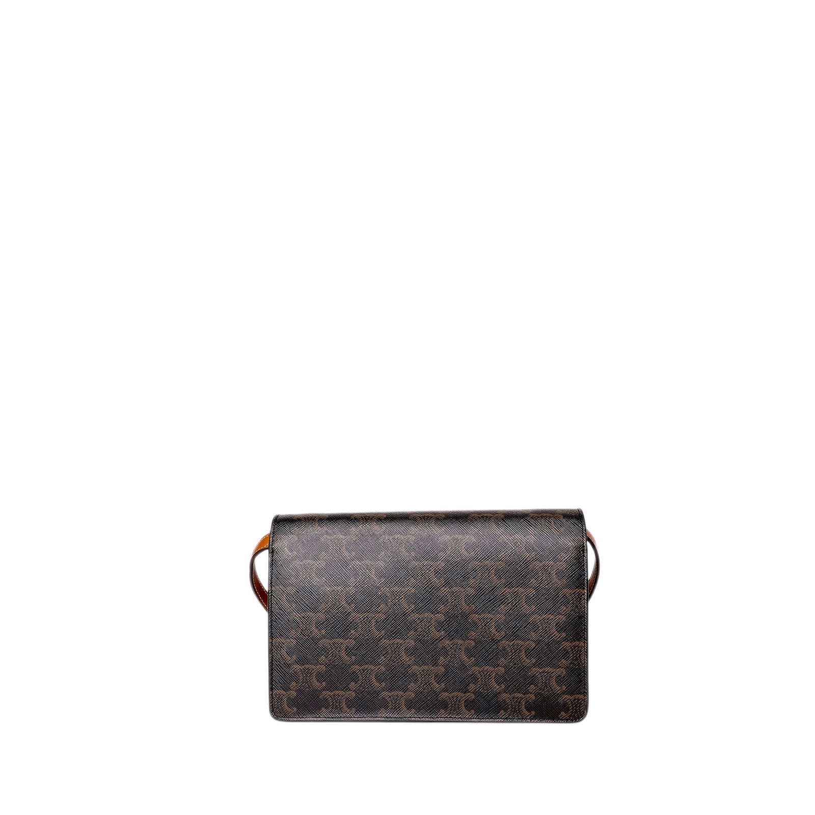 CELINE DOUBLE FLAP TRIOMPHE CANVAS WALLET ON STRAP