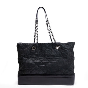 CHANEL LARGE QUILTED SHOULDER BAG CALFSKIN BLACK SHW