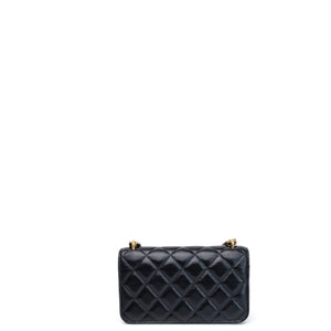 CHANEL DYNASTY FLAP PHONE HOLDER BLACK LAMBSKIN GHW