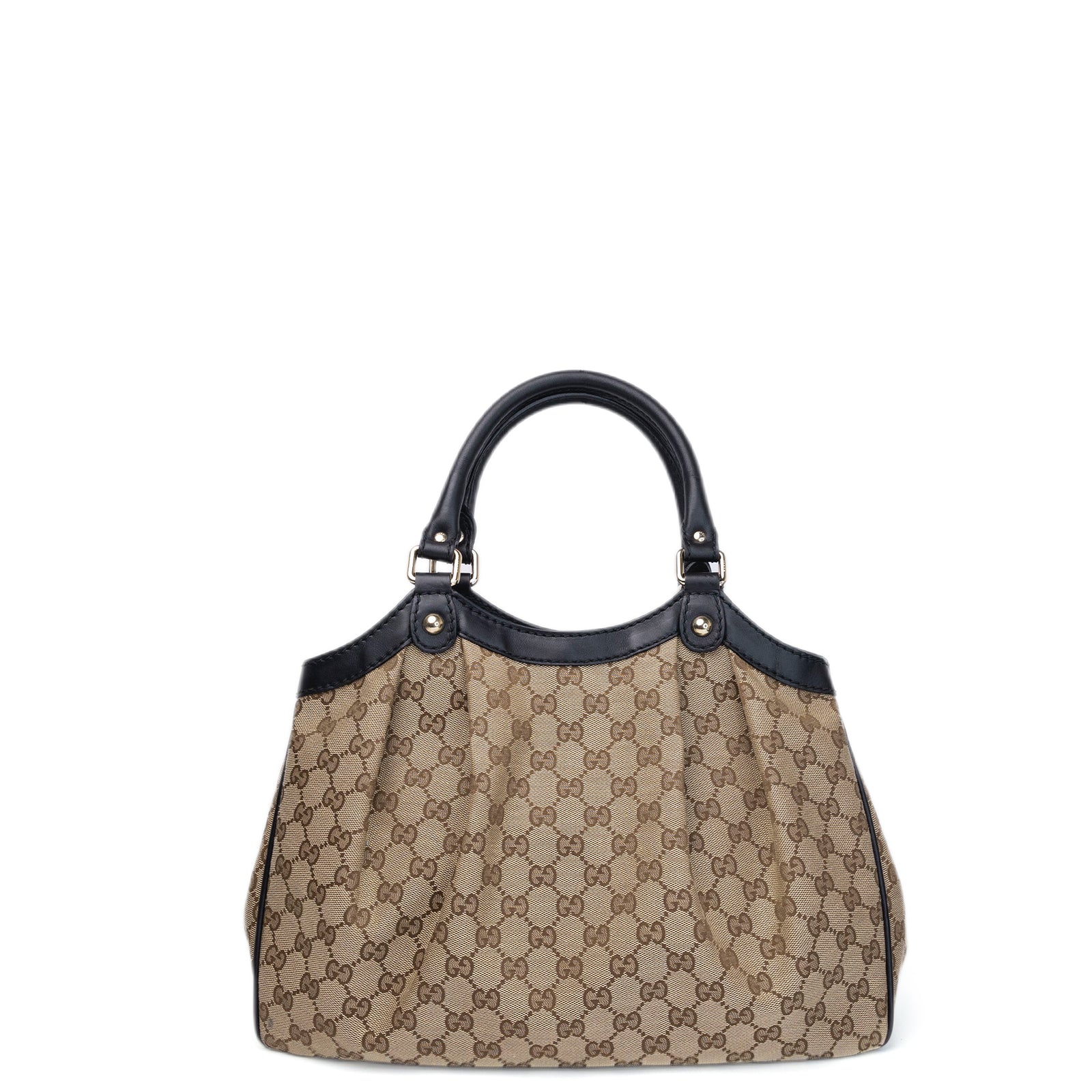 GUCCI GG CANVAS SUKEY TOTE BEIGE GHW