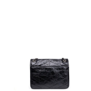 SAINT LAURENT YSL NIKKI BABY BAG BLACK CALFSKIN LEATHER SHW