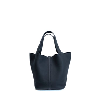 HERMES PICOTIN 22 CLEMENCE BLACK GHW STAMP K