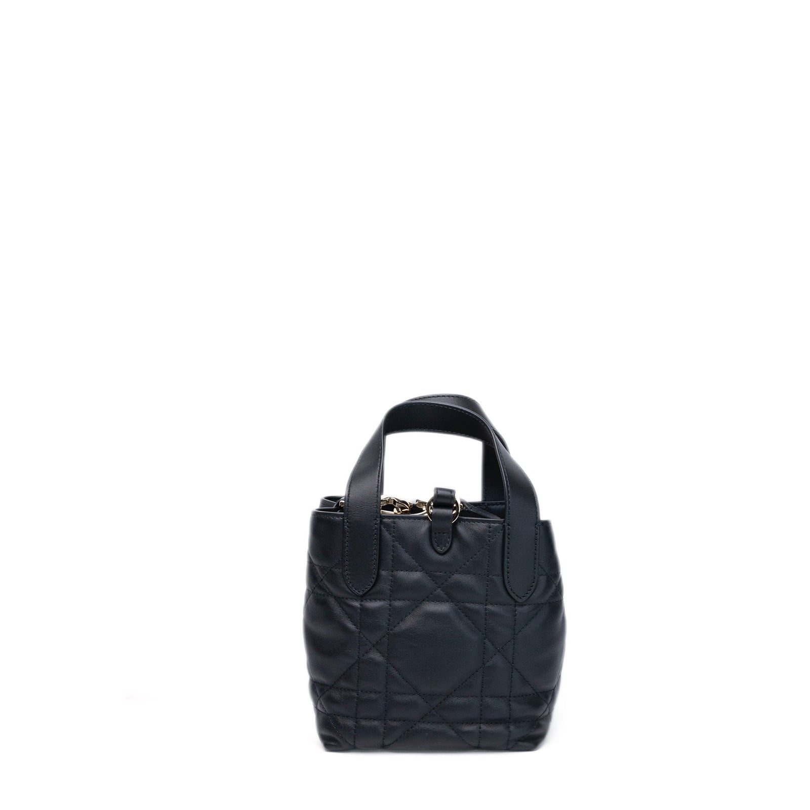 CHRISTIAN DIOR TOUJOURS VERTICAL NANO TOTE BAG BLACK CALFSKIN LGHW