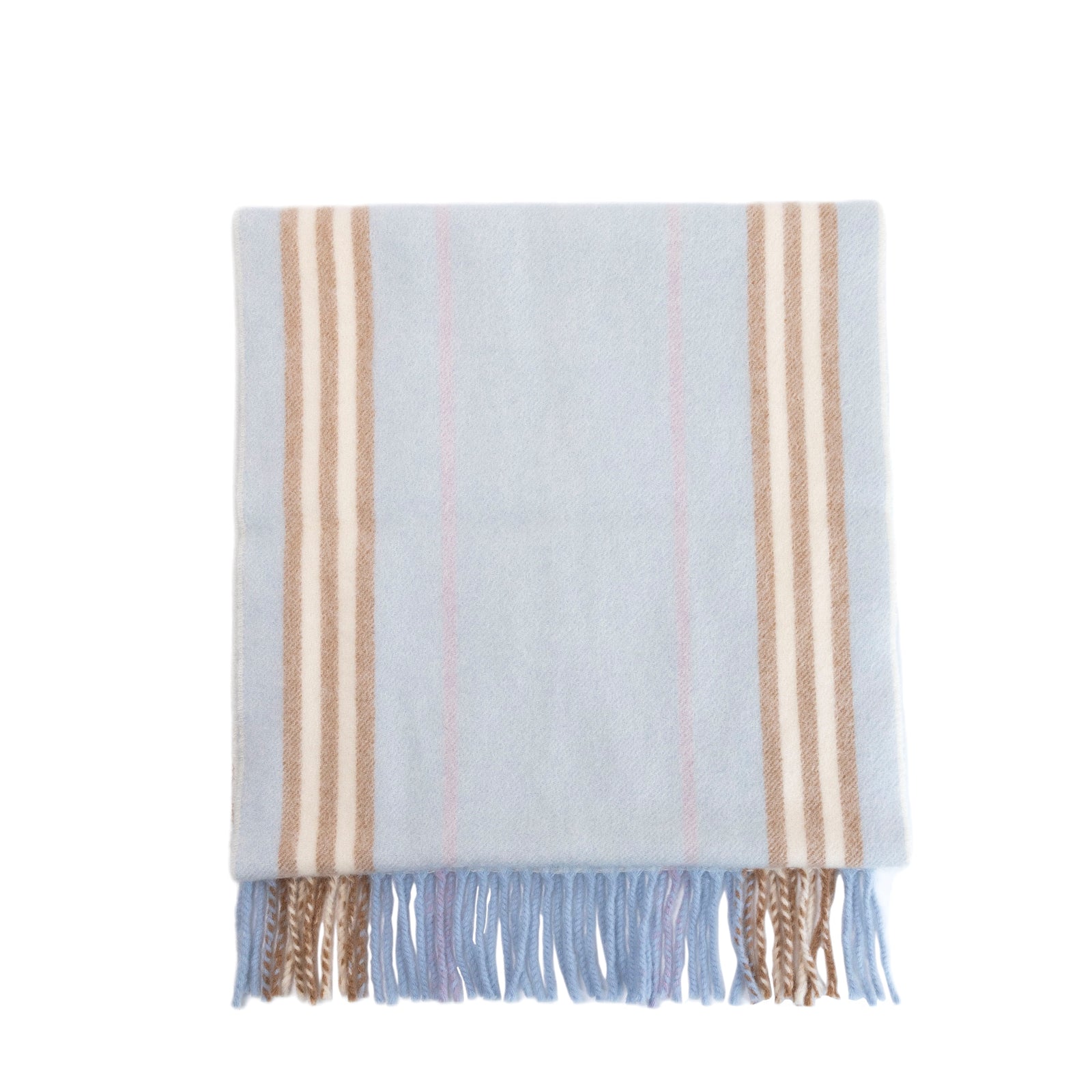 BURBERRY BLUE WOOL / CASHMERE SCARF