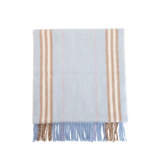 BURBERRY BLUE WOOL / CASHMERE SCARF