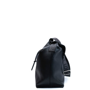 LOEWE CUBI MESSENGER LARGE BAG BLACK CALFSKIN LEATHER SHW