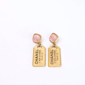 CHANEL NEW RUE CAMBON GOLD WITH OINK STONE DROP EARRINGS