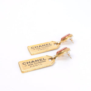 CHANEL NEW RUE CAMBON GOLD WITH OINK STONE DROP EARRINGS