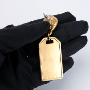 CHANEL NEW RUE CAMBON GOLD WITH OINK STONE DROP EARRINGS