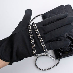 CHANEL CAMBON WALLET ON CHAIN BLACK CALFSKIN SHW