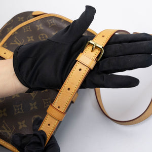 LOUIS VUITTON VINTAGE DOUBLE SIDE CROSSBODY BAG MONOGRAM CANVAS GHW