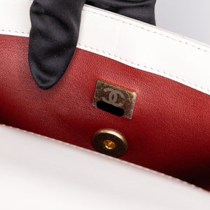 CHANEL 24C GOLD CRUSH MINI FLAP BAG WHITE CALFSKIN GHW (MICROCHIP)