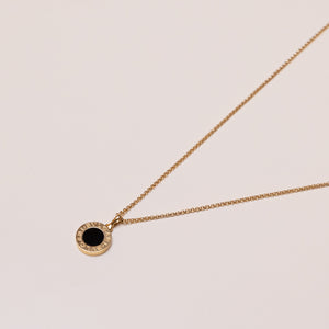 BVLGARI 18K YELLOW GOLD NECKLACE WITH ONYX