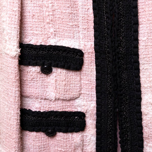 CHANEL 22C TWEED BLAZER PINK AND BLACK SIZE 36