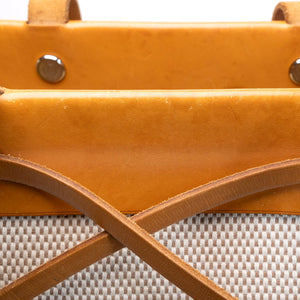 HERMES HERBAG CABAS TOILE CANVAS / VACHE LEATHER SHW