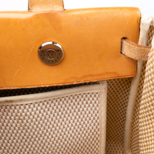 HERMES HERBAG CABAS TOILE CANVAS / VACHE LEATHER SHW