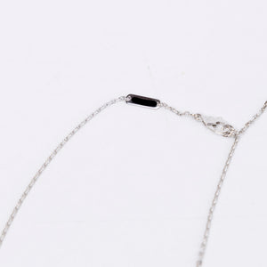 VAN CLEEF & ARPELS VINTAGE ALHAMBRA GUILLOCHE WHITE GOLD PENDANT NECKLACE