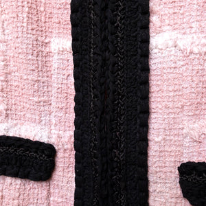 CHANEL 22C TWEED BLAZER PINK AND BLACK SIZE 36