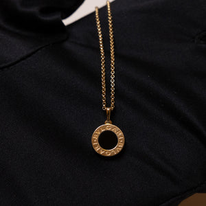 BVLGARI 18K YELLOW GOLD NECKLACE WITH ONYX